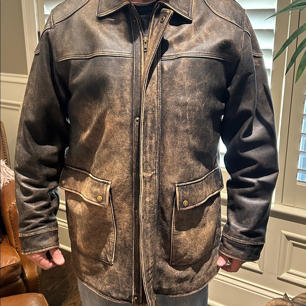 Leather brown coat XL The Territory Ahead  Field Jacket super soft leather